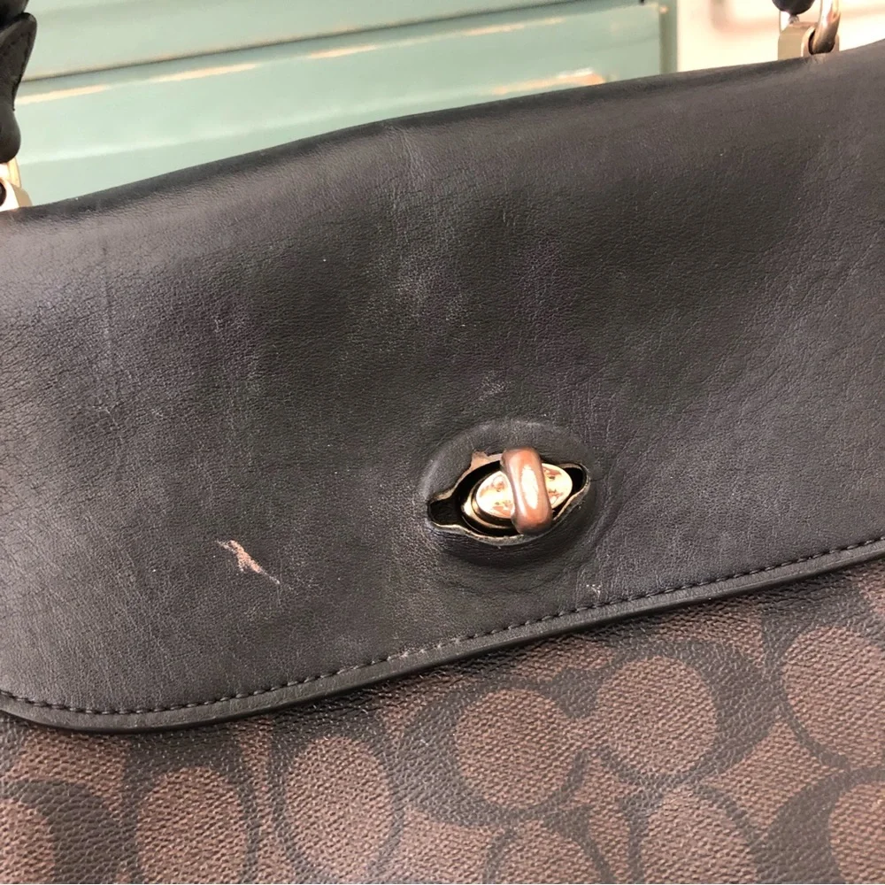 COACH MARLI BROWN MONOGRAMMED CROSSBODY -READ -AS IS